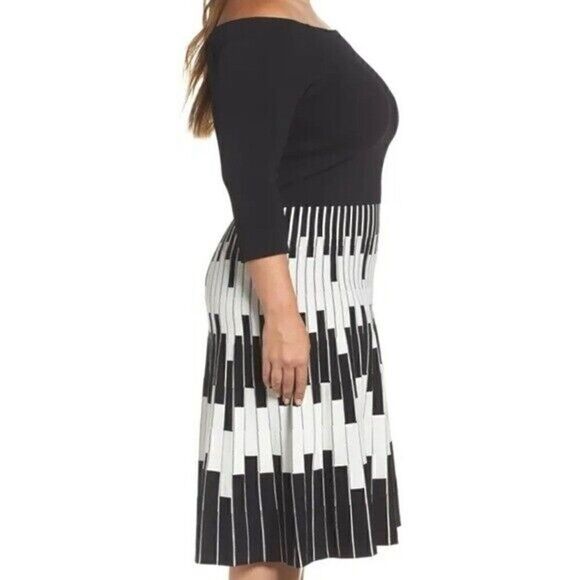 NWT Eliza J Fit and Flare Off Shoulder MIDI Dress Women’s Size 3X - Picture 9 of 9